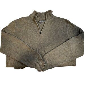 Eddie Bauer 100% Cotton quarter zip sweater size large